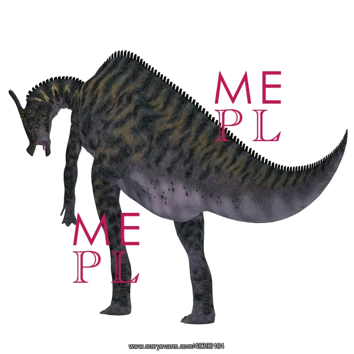  : Saurolophus dinosaur on white background