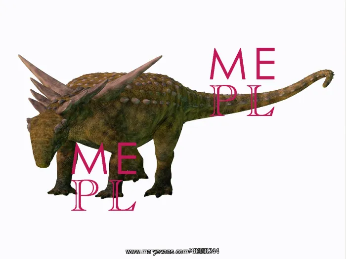 : Sauropelta armored dinosaur, on white background : Sauropelta armored dinosaur, on white background