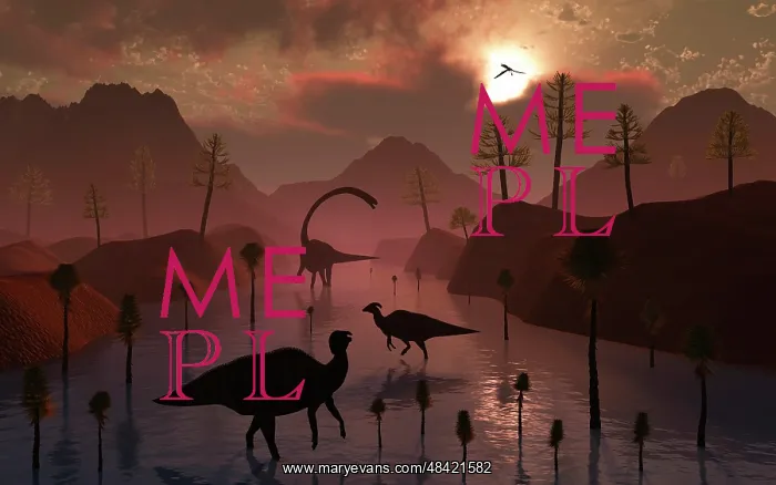  : Sauropod and duckbill dinosaurs feed peacefully together