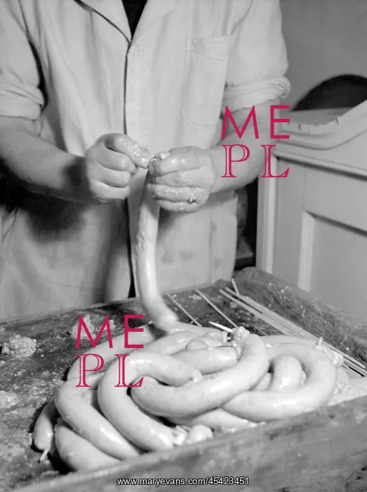 : Sausage making - intestines : Sausage making - intestines