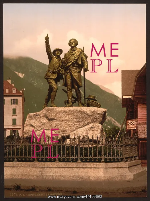 : The Saussure monument of Chamonix, Chamonix Valley, France : The Saussure monument of Chamonix, Chamonix Valley, France