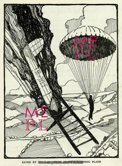 : Saved by parachute from a burning plane : Saved by parachute from a burning plane