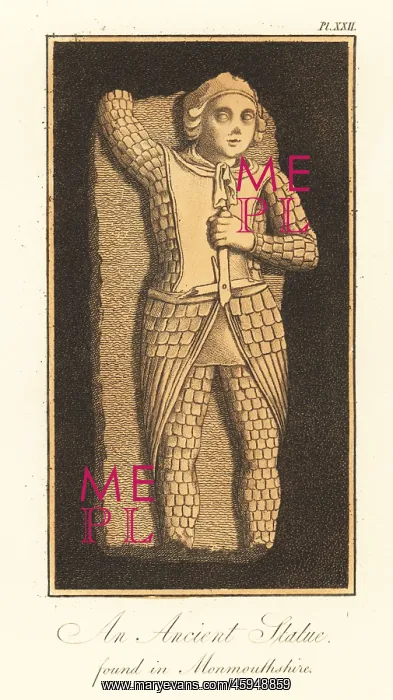 : Saxon figure of St Michael in suit of scale armour : Saxon figure of St Michael in suit of scale armour