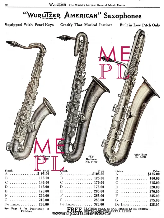  : Saxophones, Wurlitzer
