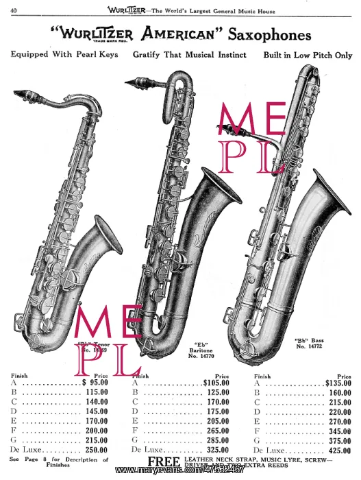  : Saxophones, Wurlitzer