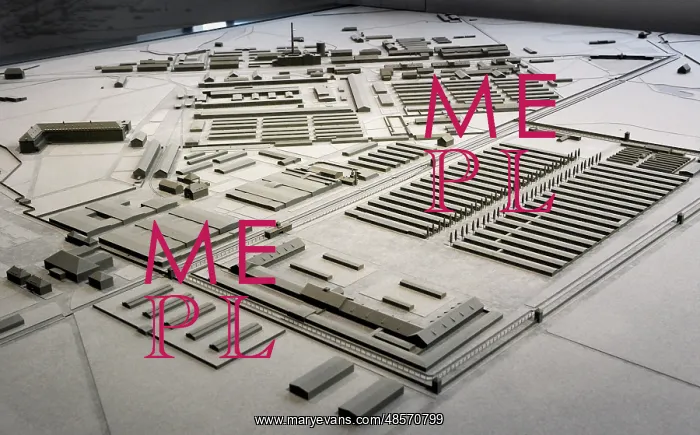 : Scale model. Dachau concentration camp. Germany. 1945 : Scale model. Dachau concentration camp. Germany. 1945
