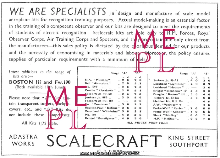 : Scalecraft Model Aircraft Kits - Recognition Range : Scalecraft Model Aircraft Kits - Recognition Range