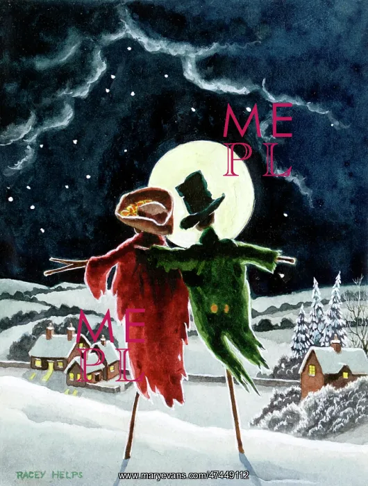  : Two Scarecrows Overlooking a Snowy Landscape