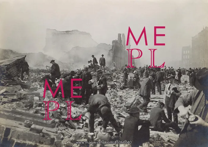 : Scavengers in the rubble after the April 18, 1906 : Scavengers in the rubble after the April 18, 1906