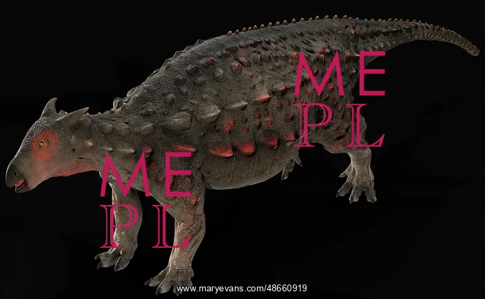 : Scelidosaurus dinosaur on black background : Scelidosaurus dinosaur on black background