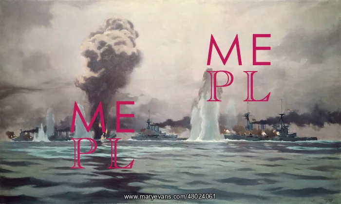 : Scene during the Battle of Jutland, WW1 : Scene during the Battle of Jutland, WW1