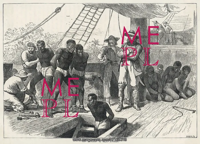 : Scene on board a slave ship : Scene on board a slave ship