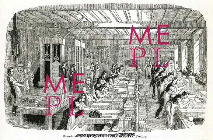  : Scene in a bookbinding workshop, City of London