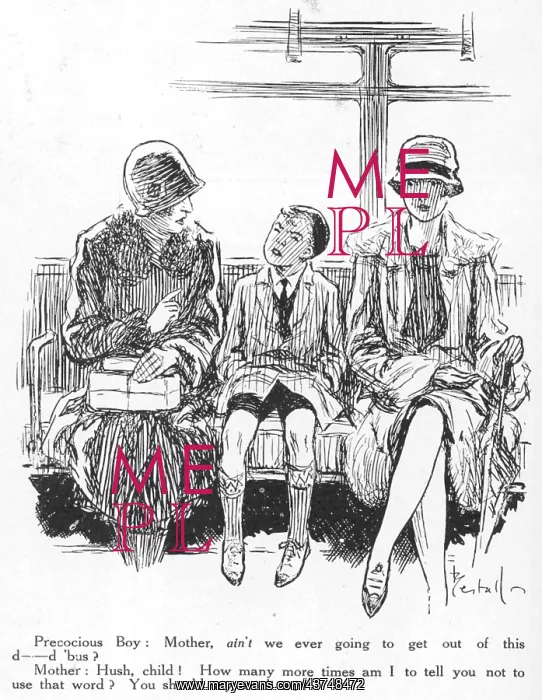 : A scene on a bus, by A. E. Bestall : A scene on a bus, by A. E. Bestall