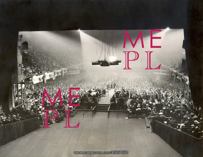 : Scene at the Cleveland's Public Auditorium during : Scene at the Cleveland's Public Auditorium during
