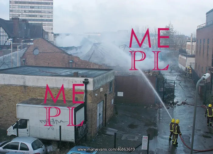  : Scene of commercial fire in Edgware, North London
