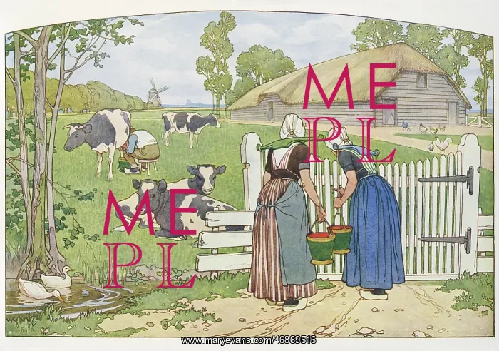  : Scene on a dairy farm, Netherlands