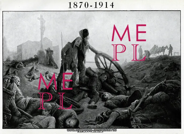 : Scene of devastation after a battle, 1870-1914 : Scene of devastation after a battle, 1870-1914