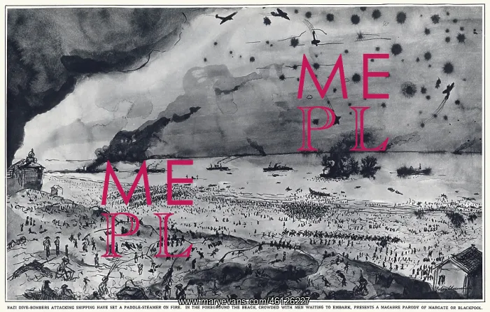 : Scene during the evacuation of Dunkirk, WW2 : Scene during the evacuation of Dunkirk, WW2