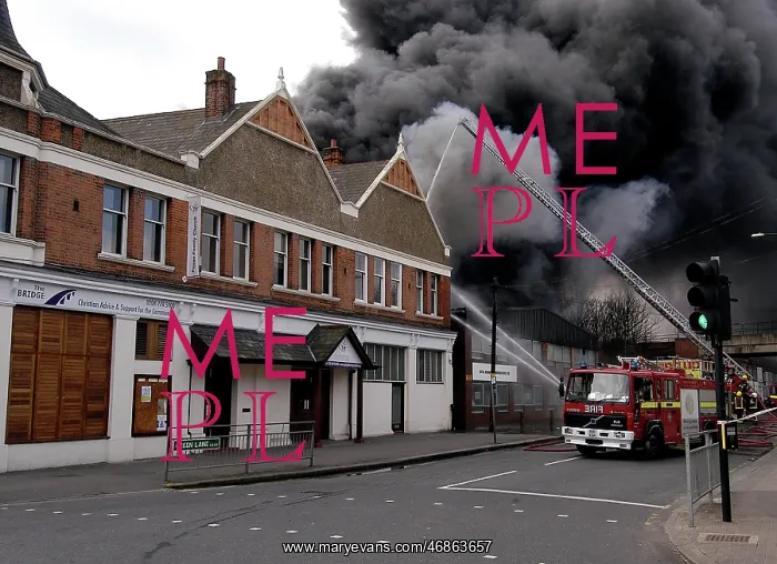 : Scene of fire at commercial premises, Penge : Scene of fire at commercial premises, Penge