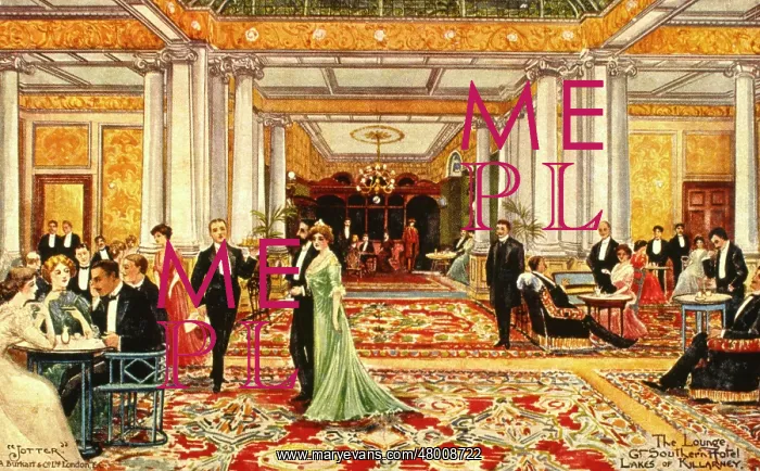 : Scene in the Lounge, Great Southern Hotel, Killarney : Scene in the Lounge, Great Southern Hotel, Killarney