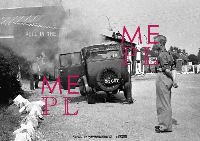 : Scene outside a garage : Scene outside a garage