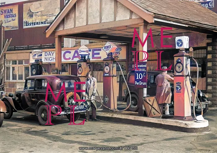 : Scene at a petrol station : Scene at a petrol station