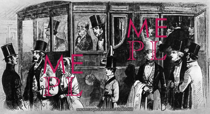 : Scene at a railway station, around 1875 : Scene at a railway station, around 1875