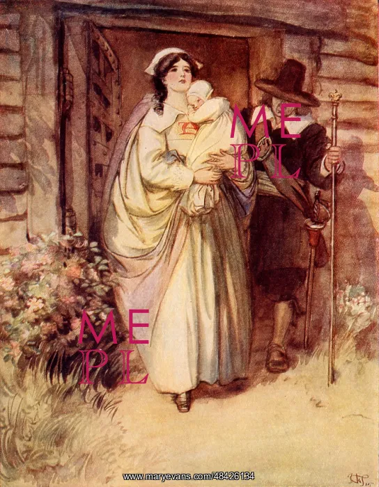 : Scene from The Scarlet Letter (1850) novel by : Scene from The Scarlet Letter (1850) novel by