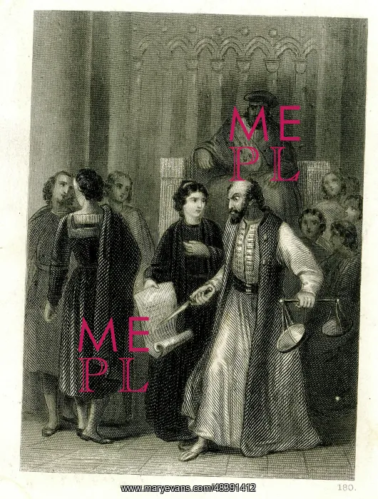 : Scene from Shakespeare's The Merchant of Venice : Scene from Shakespeare's The Merchant of Venice
