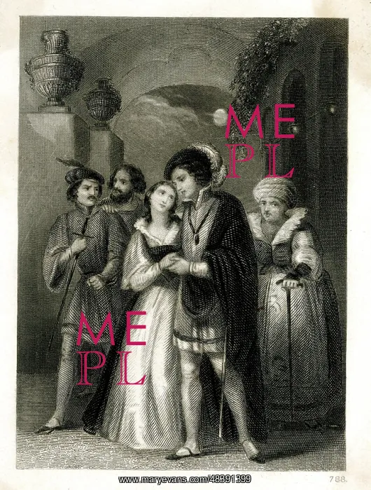 : Scene from Shakespeare's Romeo and Juliet : Scene from Shakespeare's Romeo and Juliet