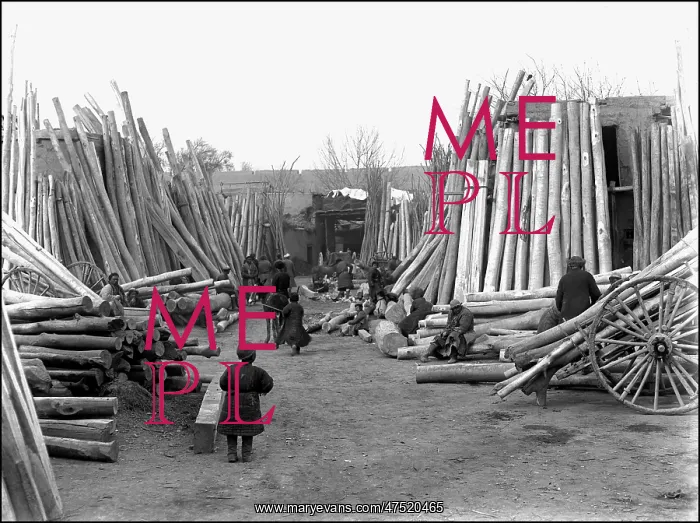 : Scene in a timber yard, Kashgar, western China : Scene in a timber yard, Kashgar, western China