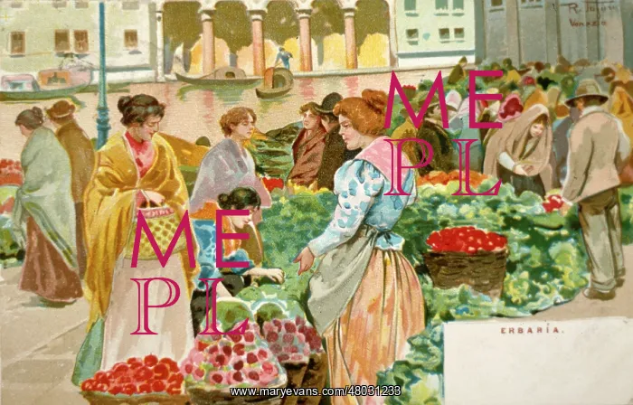 : Scene at a vegetable market, Venice : Scene at a vegetable market, Venice
