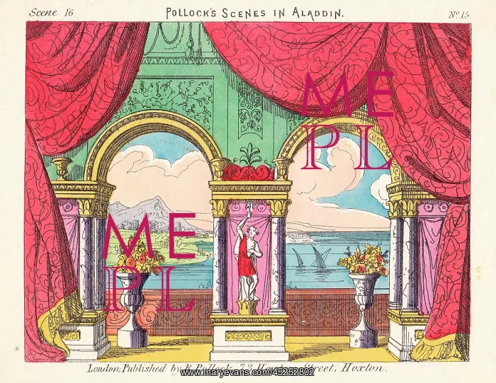 : Scenery for Aladdin, Pollock's Toy Theatre : Scenery for Aladdin, Pollock's Toy Theatre