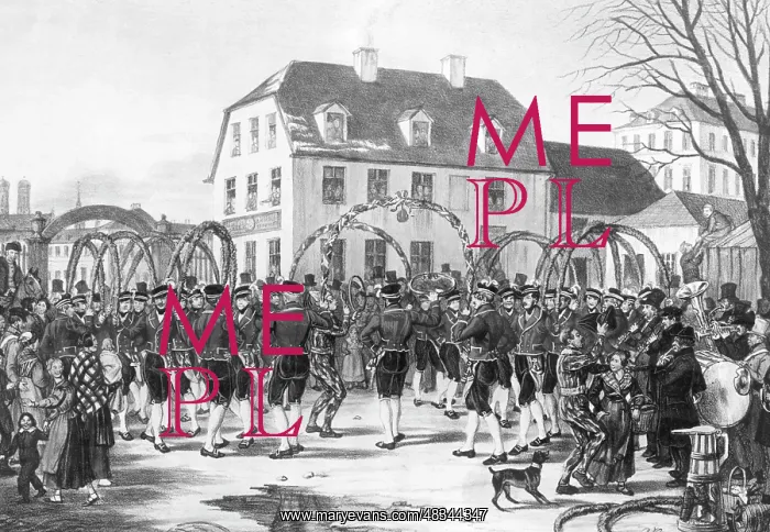 : Schaefflertanz - Dance of the Coopers in Munich, 19th c : Schaefflertanz - Dance of the Coopers in Munich, 19th c