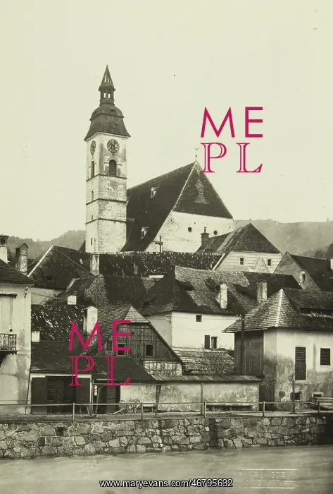 : Scheibbs, Lower Austria: Group of houses with the parish church : Scheibbs, Lower Austria: Group of houses with the parish church