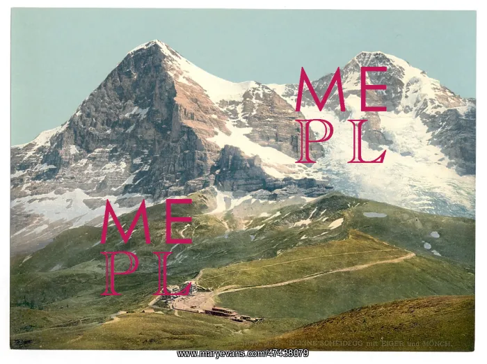 : Scheidegg, Mount Eiger and Monch, Bernese Oberland, Switzerl : Scheidegg, Mount Eiger and Monch, Bernese Oberland, Switzerl