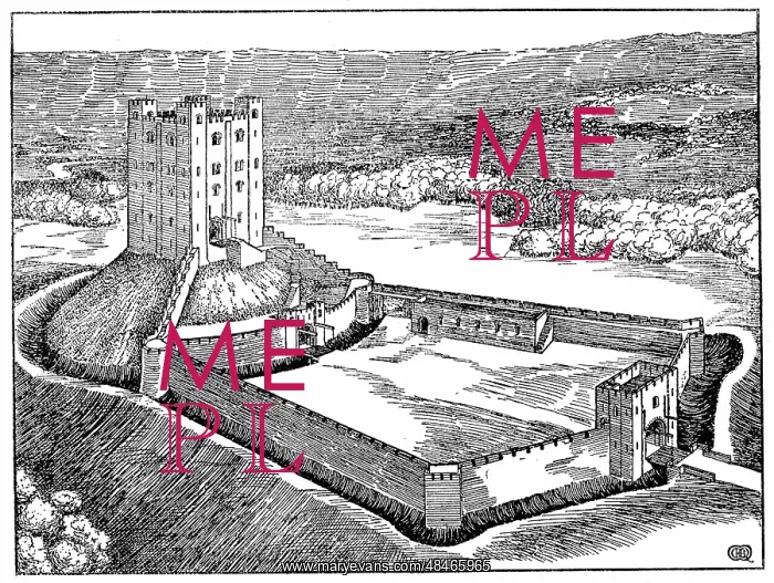 : Scheme of a Norman castle based on Castle Hedingham : Scheme of a Norman castle based on Castle Hedingham