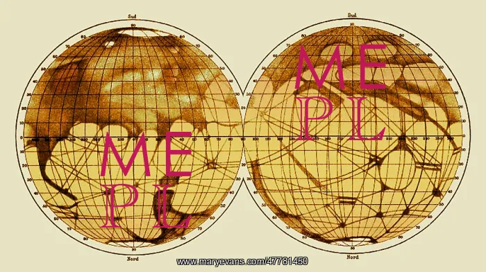 : Schiaparelli Map, Canali of Mars, 1898 : Schiaparelli Map, Canali of Mars, 1898