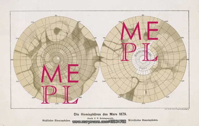 : Schiaparelli's two hemispheres of the planet Mars : Schiaparelli's two hemispheres of the planet Mars