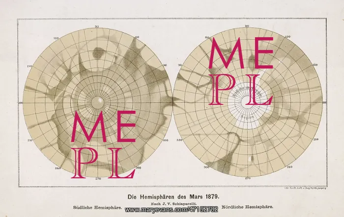 : Schiaparelli's two hemispheres of the planet Mars : Schiaparelli's two hemispheres of the planet Mars