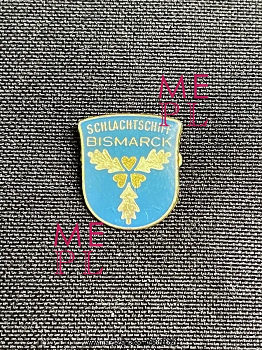 : Schlachtschiff Bismarck lapel badge, German battleship, WW2 : Schlachtschiff Bismarck lapel badge, German battleship, WW2