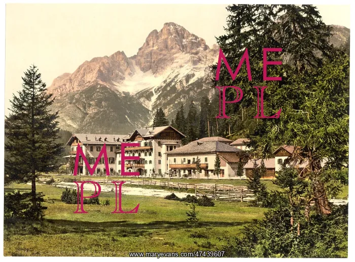 : Schluderbach and Croda Pass (i.e. (Croda Rosa), Tyrol, Aust : Schluderbach and Croda Pass (i.e. (Croda Rosa), Tyrol, Aust