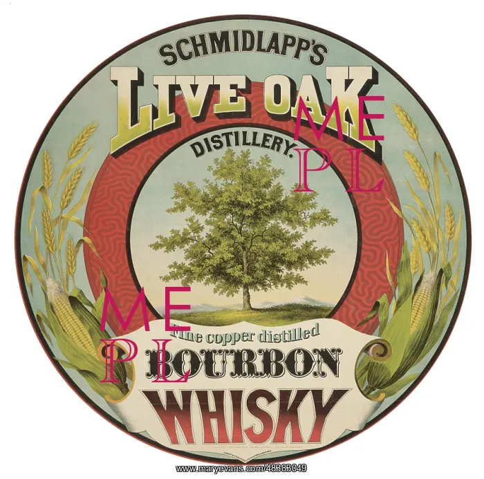 : Schmidlapp's live oak distillery - bourbon whisky : Schmidlapp's live oak distillery - bourbon whisky