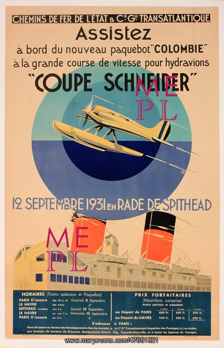 : Schneider Trophy, SS Colombie, Spithead, 1931 : Schneider Trophy, SS Colombie, Spithead, 1931