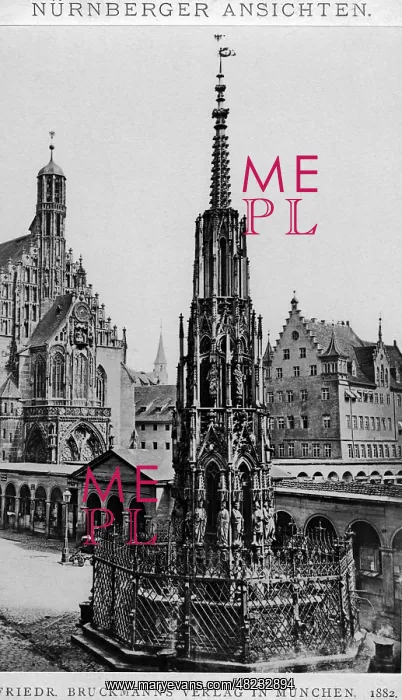 : Schoener Brunnen in Nuremberg, 1882 : Schoener Brunnen in Nuremberg, 1882