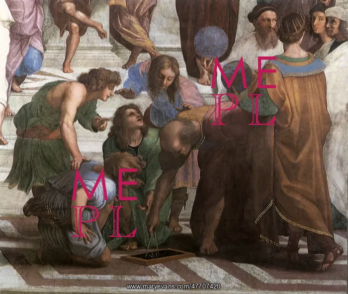 : School of Athens (lower right detail), by Raphael : School of Athens (lower right detail), by Raphael
