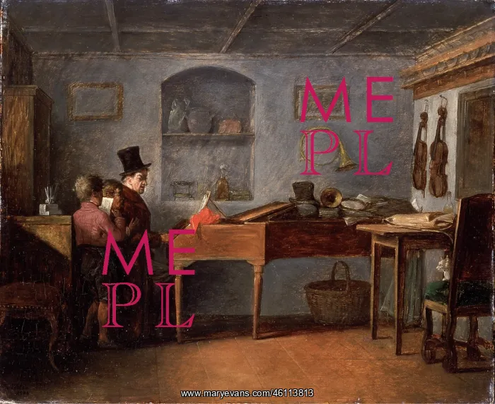 : The school master of Steyergassen giving a musiclesson : The school master of Steyergassen giving a musiclesson