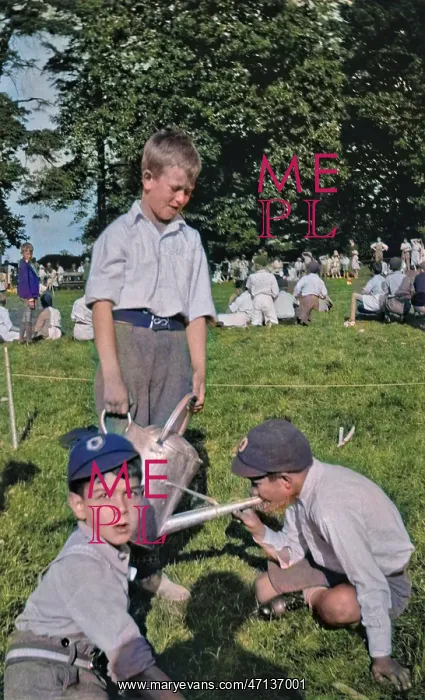 : Schoolboys in a field : Schoolboys in a field