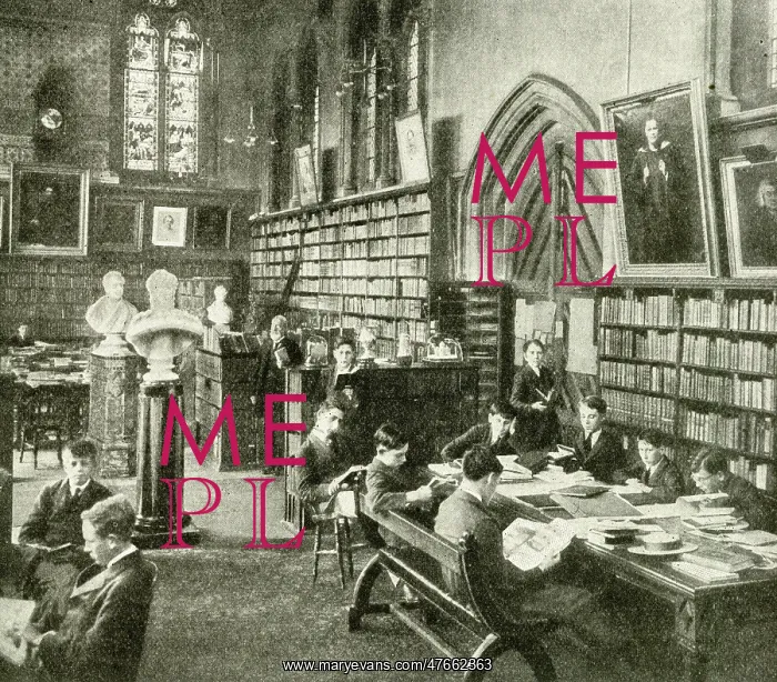 : Schoolboys in Vaughan Library, Harrow School, Middlesex : Schoolboys in Vaughan Library, Harrow School, Middlesex